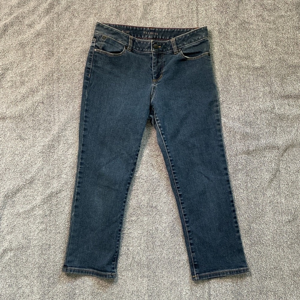 Talbots Curvy Crop Jeans Dark Wash Denim Petite 4P/27 Blue Stretch Pants